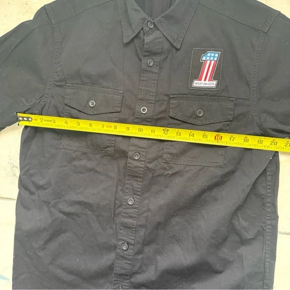 Harley Davidson Black 1 USA Mens Button Down Shirt  - Medium - Picture 7 of 8